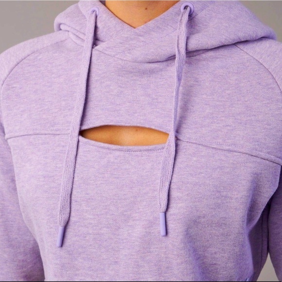 Gymshark Sweaters - Gymshark pastel lilac raw edge cropped hoodie